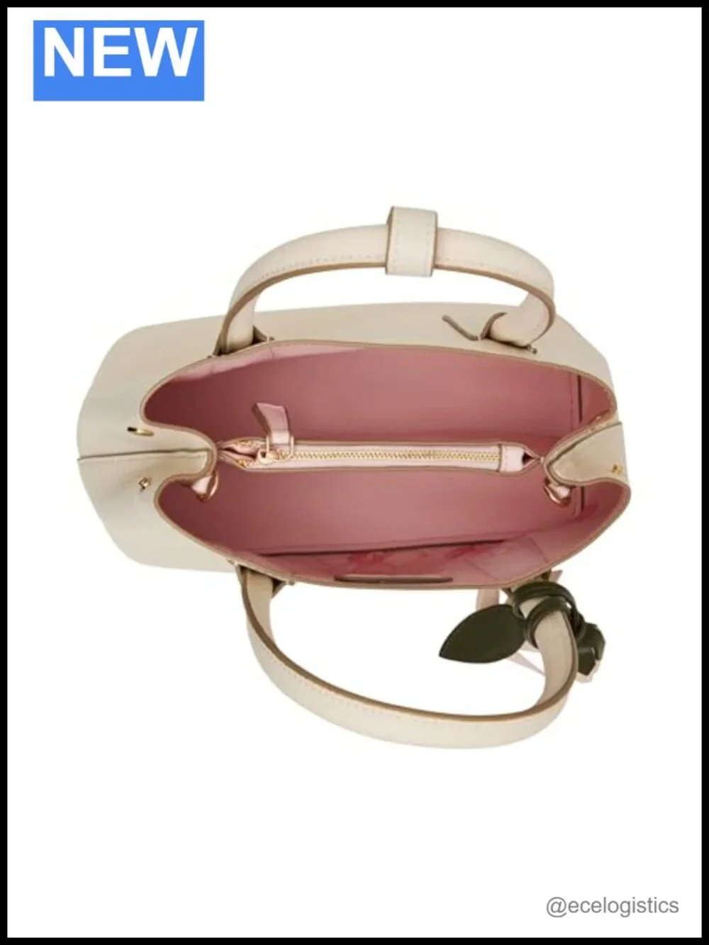 Anne Klein Bonded Satchel with Flower Charm - Convertible Strap